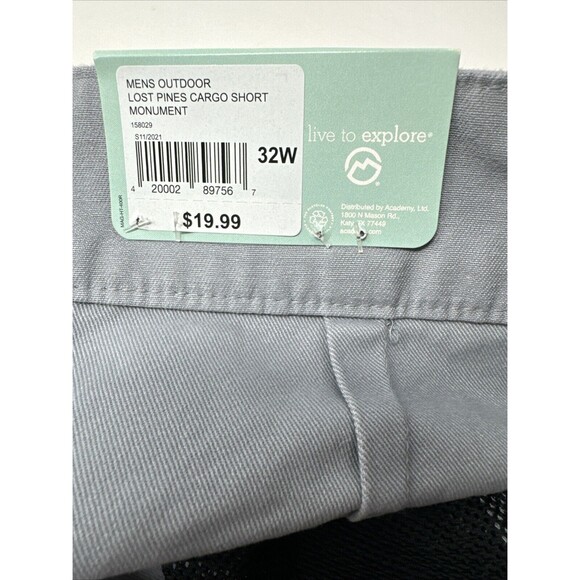 NWT Men's Magellan Lost Pines Outdoor Cargo 10" Shorts Size 32W Gray Monument - Picture 7 of 7